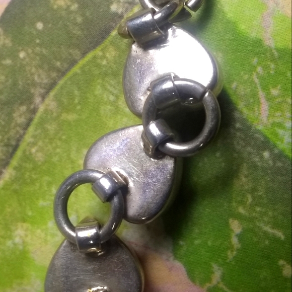 ❤️ .925 Silver Mexican Red Enamel Heart Love Link Bracelet - Picture 6 of 7